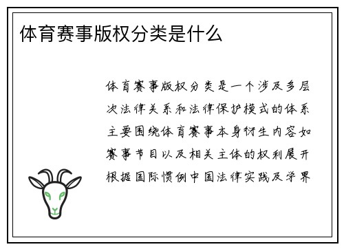 体育赛事版权分类是什么